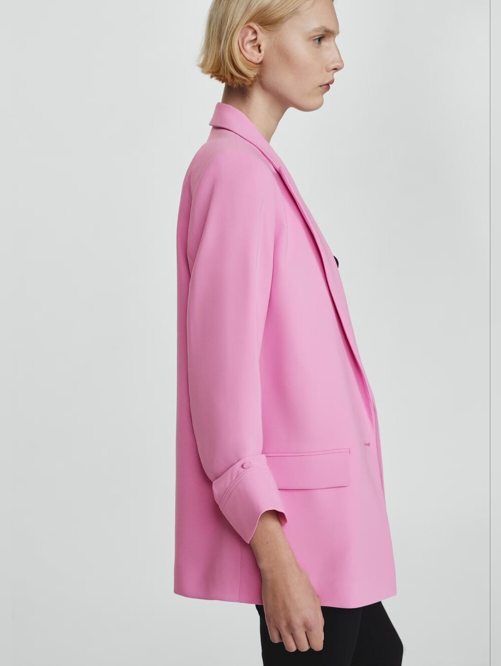 Mango Tailored jacket with turn-down sleeves - Pink - Picture 3 of 14